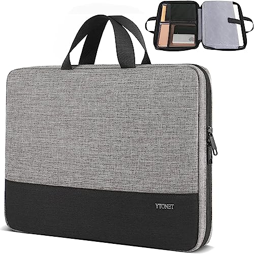 Ytonet 14 Inch Laptop Case, Water Resistant Laptop Sleeve Cover | Compatible with 14 inch MacBook Air, MacBook Pro, HP, Lenovo, Dell, Asus, Acer, and Chromebook Notebooks, Grey - color: Grey, size: 14 in