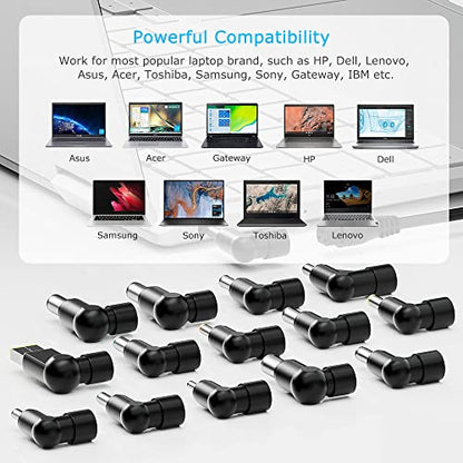 90W Universal AC Adapter Laptop Charger Replacement for Dell HP Acer Asus Lenovo IBM Toshiba Samsung Sony Fujitsu Notebook Ultrabook Chromebook Power Supply Cord with 16 Tips - size: 90W