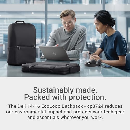 Dell 14-16 EcoLoop Essential Backpack 14-16 - CP3724 - Lightweight, Two Mesh Side Pockets, Built-in Accessories Organizer, Dedicated Padded Laptop Sleeve - Black - color: Black 14-16"