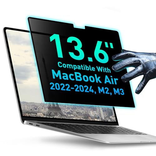 Magnetic Privacy Screen Compatible with MacBook Air 13.6" 2022, 2023, 2024, 2025, M2, M3, M4 Anti-Blue Light Laptop Screen Protector Filter Blue Light Blocking Filter - size: [1 Pack] For MacBook Air 13.6" (2022-2025)