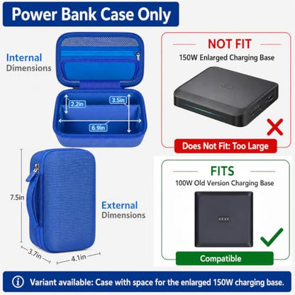 Laptop Power Bank Case for Anker 25000& Prime 27650，Blue | Organizes the Power Bank, Small Cables and 100W Charging Base; Larger 150W Charging Base Does Not Fit, Case Only - color: Blue