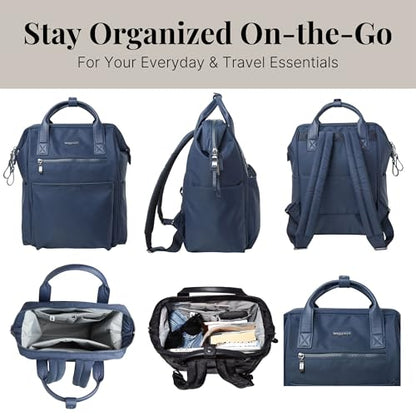 Baggallini Soho Backpack - Travel Laptop Backpack for Women - Lightweight Water-Resistant Luggage Bag, French Navy - color: French Navy