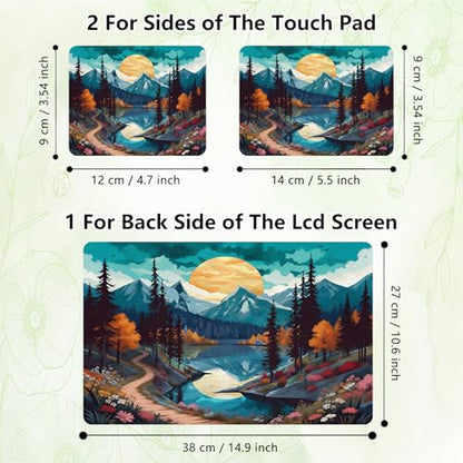 Laptop Skin Sticker Decal, Universal Reusable Vinyl Laptop Cover for 12" 13" 14" 15" 15.4" 15.6" Notebook PC, Reusable Waterproof Scratch-Resistant with 2 Wrist Pads,Mountain Abstract Watercolor Art - color: Mountain Abstract Watercolor Art