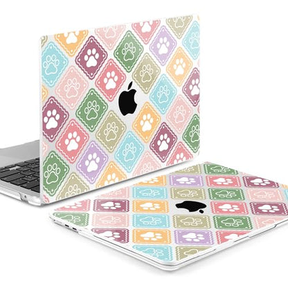 MEEgoodo Case for M5/M4/M3/M2 MacBook Air 13 inch Case 2026 2025 2024 2022, Fit Model A3449/A3240/A3113/A2681, Laptop Hard Shell Compatible with MacBook Air 13.6-inch, Dog Paw & Checked - color: Dog Paw & Checked