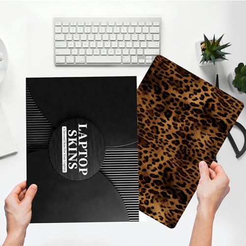 Universal Laptop Skin Sticker with 2 Wrist Pad Skins, Waterproof Scratch Resistant Vinyl Laptop Cover Decal, Cut to Fit for 11–15.6 Inch MacBook HP Dell Lenovo, Leopards B - color: Leopards