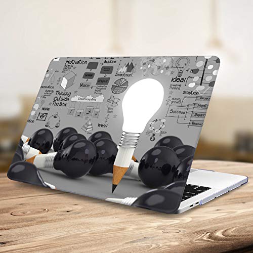CISSOOK Creative Bulb Case for MacBook Pro 13 Inch 2025-2020 Release | 4in1 Set Hard Shell Cover with Keyboard Cover Screen Protector for MacBook Pro 13 M2 M1 A2338 A2251 A2289, Bulb - color: Creative Bulb