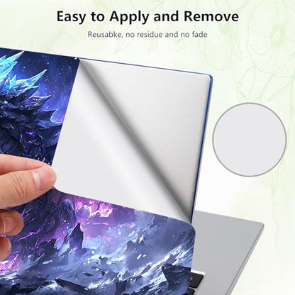 Laptop Skin Sticker Decal, Universal Reusable Vinyl Laptop Cover for 12" 13" 13.3" 14" 15" 15.4" 15.6" Notebook PC, Waterproof Scratch-Resistant with 2 Wrist Pads, Easy to Apply & Remove,C Dragon - color: C Dragon