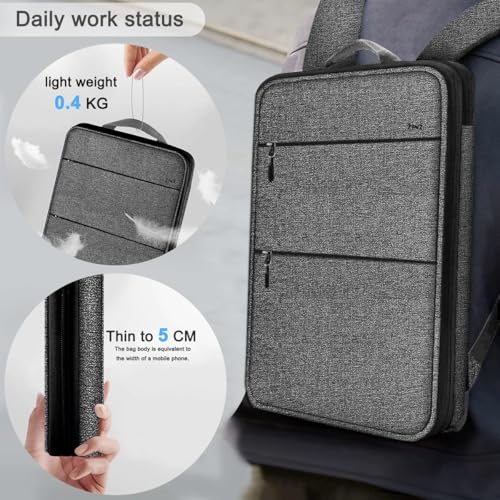 Travel Laptop Backpack with Small Case for 15-16 inch Notebooks, Slim & Expandable Computer Bag for College Business Commute for Men and Women,Dark Gray-Black - color: Dark Gray-black