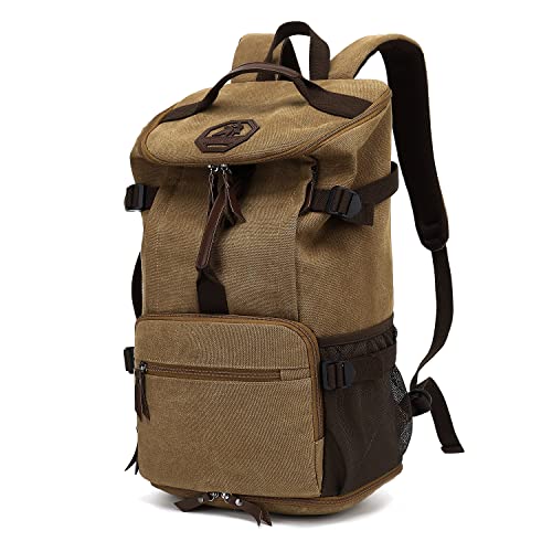 Kalesi Gym Duffle Bag Backpack 4-Way Waterproof with Shoes Compartment for travel Sport Hiking laptop - color: Vintage Coffee