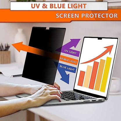 ZOEGAA Privacy Screen MacBook Pro 13 Inch (2012-2015), Magnetic Removable Anti Blue Light Filter Laptop Privacy Screen Protector with Camera Cover for MacBook 13'' Model (A1278, A1425, A1502) | 1 Install Ways; Anti Bule Light/Glare; Camera Cover; Compatib