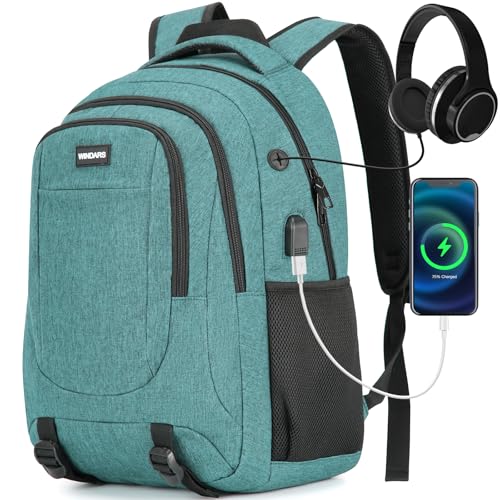 Laptop Backpack for Men and Women: 17.3 Inch Large School Backpacks for Teen Boys Durable Water Resistant College Bookbag Anti Theft Computer Bag with USB Charger for Business Work Travel, Teal - color: Teal, size: 17.3 Inch