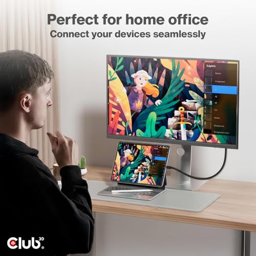 Club 3D Mini DisplayPort to USB C Cable 2m/6.6ft - DP 2.1 Certified 8K@30Hz 4K@240Hz Video Adapter for Mac PC Gaming Monitor- Bi-Directional Cable