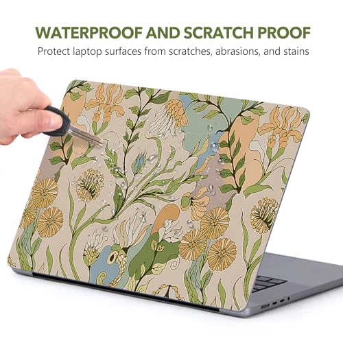AIMSA 12 13 13.3 14 15.4 15.6 inch Laptop Skin Sticker Decal, Universal Netbook Skin Sticker Notebook Art Decal Protector Cover, Abstract Flower Plants - color: Abstract Flower Plants