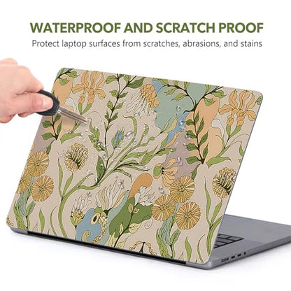 AIMSA 12 13 13.3 14 15.4 15.6 inch Laptop Skin Sticker Decal, Universal Netbook Skin Sticker Notebook Art Decal Protector Cover, Abstract Flower Plants - color: Abstract Flower Plants