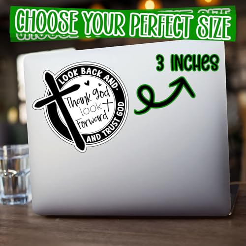 (3Pcs) Christian Faith Sticker Waterproof Vinyl Decal Religious Cross Quote Sticker Inspirational Bible Verse Style Sticker for Laptop Water Bottle Car Tumbler Journal Christian Gifts Men Women 3 Inch - color: Thank God Trust God