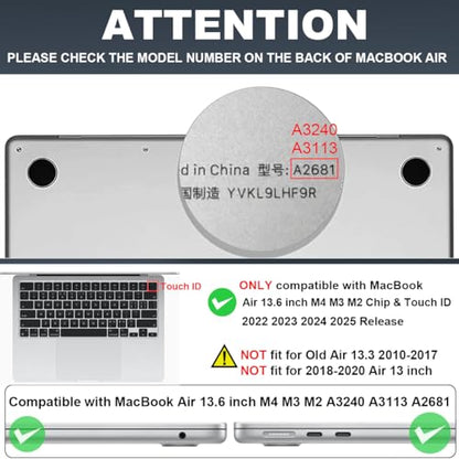 for 2022-2024 2025 2026 MacBook Air 13 inch Case M5 A3449 M4 A3240 M3 A3113 M2 A2681 Cover, Glitter Black Printed Pattern Plastic Hard Shell Case for Mac Air 13 M5 2026, Total Lunar Eclipse - color: Total Lunar Eclipse