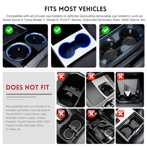 360° Rotation Car Desk for Laptop, Height-Adjustable Cup Holder Table, Wooden Car Food Tray & Laptop Mount Compatible with Tesla Model Y/3/S, Ford F150/Explorer/Maverick & Most Vehicles (Warm Walnut)