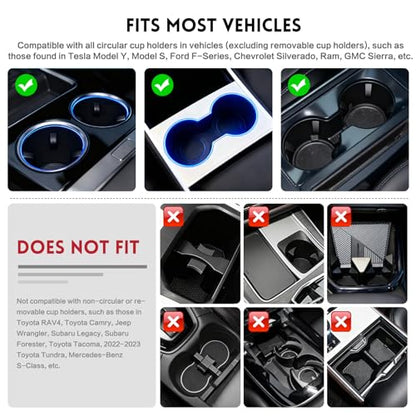 360° Rotation Car Desk for Laptop, Height-Adjustable Cup Holder Table, Wooden Car Food Tray & Laptop Mount Compatible with Tesla Model Y/3/S, Ford F150/Explorer/Maverick & Most Vehicles (Warm Walnut)