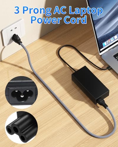 3 Prong Power Cord Nylon Braided Replacement Power Cable for Laptops/Notebook, TVs, Monitors, LG LED LCD Smart 1080p HDTV,Toshiba, Acer, Asus, Scanners, Printer AC Cable-3.3Ft/1M - size: 3.3 feet