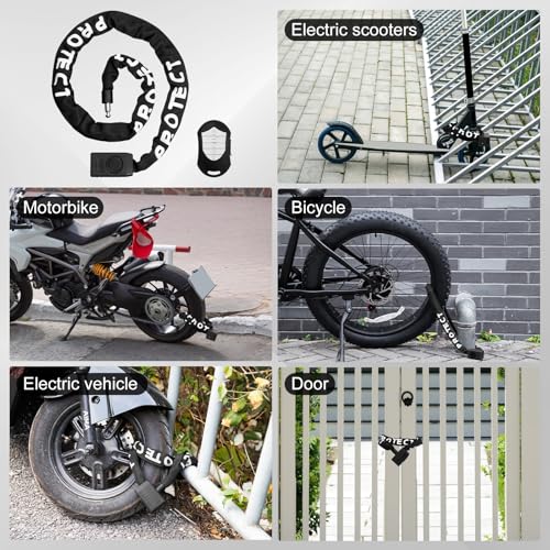 Bike Lock with Alarm – 110dB Anti-Theft Bike Alarm, 4FT x 8mm Heavy Duty Chain with Keys for Bicycle/E-Scooter/Motorcycle