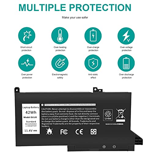 TREE.NB DJ1J0 Battery for Dell Latitude 12 7000 7280 7480 7290 E7280 E7290 13 7380 7390 E7380 E7390 14 7480 7490 E7480 E7490 Series 451-BBZL PGFX4 ONFOH - size: 7.09x3.58x0.24inch DJ1J0
