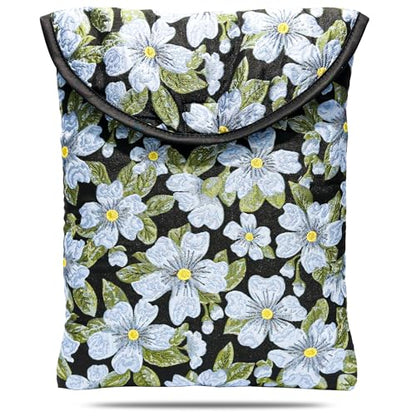 Puffy Laptop Sleeve 11-12 Inch, Soft Laptop Case, Blue Flower | Compatible with 15-16 Inch Macbook Pro/Air, Asus/Dell Xps/Lenovo Laptops, Protective Carrying Bag for Women and Men - color: Blue Flower, size: 11/12