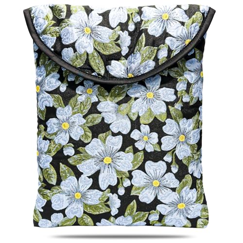 Puffy Laptop Sleeve 15-16 Inch, Soft Laptop Case, Blue Flower | Compatible with 15-16 Inch Macbook Pro/Air, Asus/Dell Xps/Lenovo Laptops, Protective Carrying Bag for Women and Men - color: Blue Flower, size: 15/16