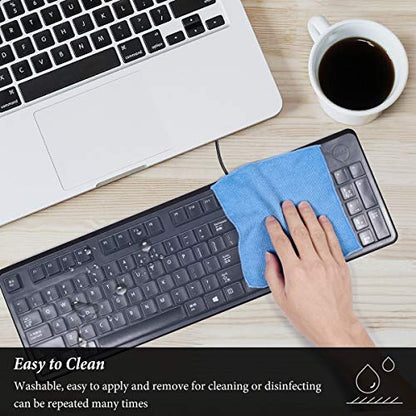 CASEDAO Ultra Thin Silicone Keyboard Cover for Dell Keyboard 104-key KB212-B KB4021 Wired Keyboard - Clear - color: Clear (for Dell KB212-B KB4021 Keyboard)