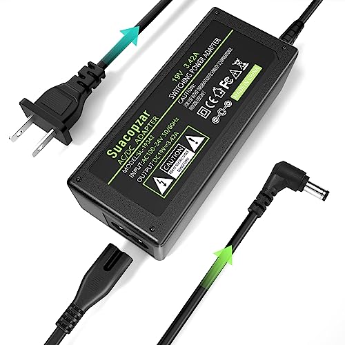 19V 3.42A 65W Laptop Charger, Power Adaptor Converter for Toshiba Satellite C55 C55D C55T C655 C655D C675 C855 C855D L55 L655 L675 L745 L755 L775D L855 P755 P845T P855 P875, 5.5x2.5mm Plug - style: 19V 3.42A