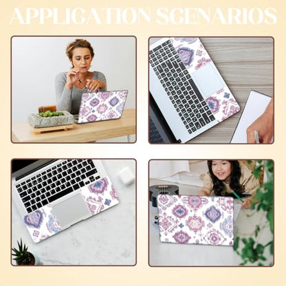 SUPERDANT Laptop Skin Stickers Laptops Cover Decals Notebook PC Computer Art Protector Universal Reusable Waterproof Vinyl Art Decal Fits 12-15.6 inch Pink Watercolor Style Tribal Pattern Purple White - color: Purple+white