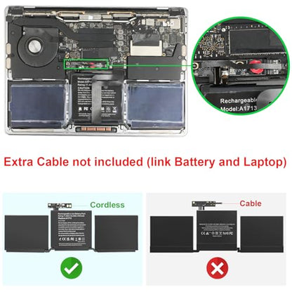 Fancy Buying Battery A1713 A2171 for MacBook Pro 13 Inch A2159 (2019) A2289 (2020) A2338 (2020), A1708 Late 2016 Mid 2017 (EMC 2978 3164), MPXQ2LL/A MLL42LL/A MLUQ2LL/A MPXR2LL/A MPXU2LL/A MPXT2LL/A - size: 11.34*3.29*0.18inch
