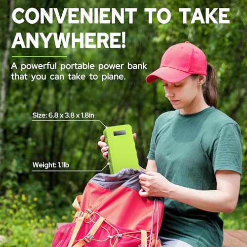 Portable Power Station with AC Outlet 120V, 24000mAh Laptop Charger Bank | Powkey 86Wh Lithium Battery Pack with 65W AC Outlet, Emergency Backup Power Supply for Camping Home Office Outdoor (Green) - color: A-Green