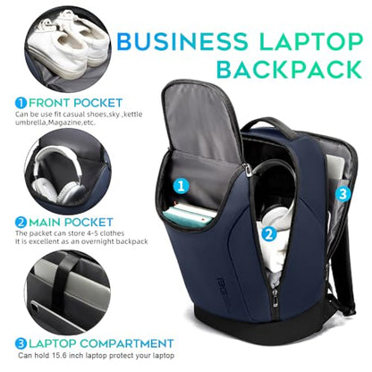 FUTURE AESTHETICS Business Smart Backpack Waterproof for women,men,Fight Approved Durable Backpack suitable as overnight and travel backpack (Blue) - color: Blue