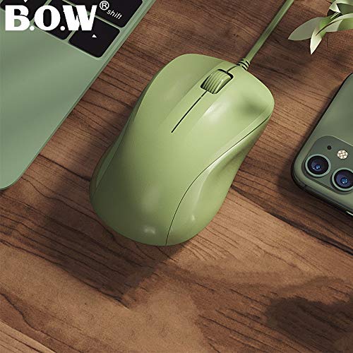 USB Silent Wired Computer Mouse with Easy Click for Office and Home, 1200DPI, Premium and Portable, Compatible with Windows PC, Laptop, Desktop, Notebook (Green) - color: Green