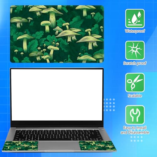 Universal Laptop Skin Sticker Decal for 11.6”12" 13" 13.3" 14" 15" 15.4" 15.6" Reusable Waterproof Scratch-Scratch Resistant Protective Vinyl Laptop Notebook Skin Stickers - Green Mushrooms - color: Green Mushrooms