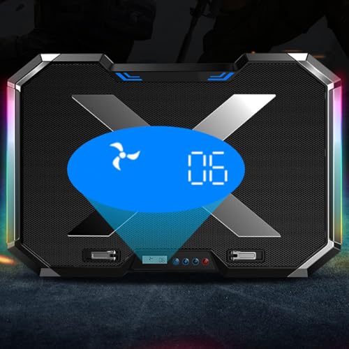Adjustable RGB Led Laptop Cooler Pad Notebook Cooling Base LCD Touch for Under Gaming and Office