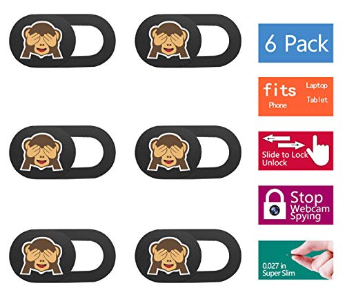 SIREG Webcam Cover Slide Ultra Thin - Cute Monkey Web Camera Cover fits Laptop,Tablet, Computer, Smartphone,Protect Your Privacy and Security,Strong Adhesive