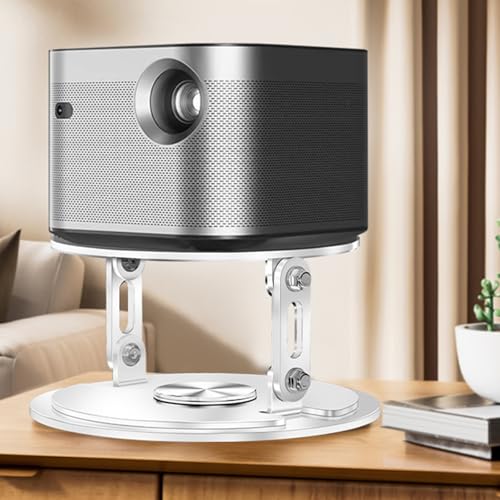 DAWASAPAT Foldable Desktop Projector Stand, Universal 360°Adjustable Table Mount 1/4" Screw，360° Rotation PJ Holde Black Projector Tray for Home Office Studio with Cable Ties