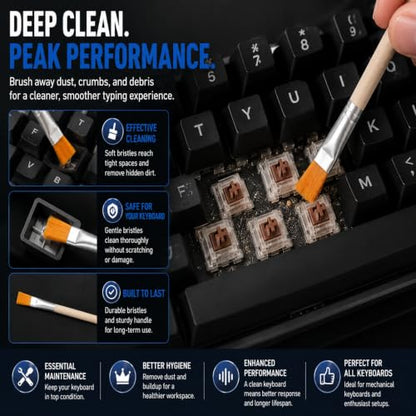 Mechanical Keyboard Switch Puller - 304 Stainless Steel Switch Remover Tool with Anti-Static Cleaning Brush for Hot Swap Gaming Keyboard Modding, Ergonomic PCB-Safe Design