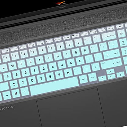 Keyboard Cover for 16.1" HP Victus 16-d 16-s 16-r 16-e 16-d0506la 16t-d100 16-s1023dx s0027ns s0075nr s0077nr s0076nr s0095ax 16-r0073cl r1005ns r1006ns r0328tx 16-d0504la 16-e0076ax 16z-e100 16t-r000 - color: OmbreMint