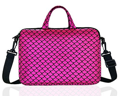 15.6-Inch Laptop Shoulder Carrying Bag Case Sleeve For 14" 15" 15.6 inch Macbook/Notebook/Ultrabook/Chromebook, Mermaid Scale - color: Purple