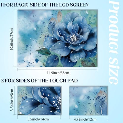 SUPERDANT Laptop Skin Sticker Watercolor Blue Flower Laptop Decals Personalized Universal Notebook Computer Wrap Vinyl Skin Stickers Cover Art Decal Removable 12-15.6 Inch Scratch-Resistant Gifts - style: Blue Flower