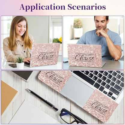 Laptop Skin Sticker Laptop Cover for 12" 13" 13.3" 14" Laptop Stickers,Reusable Skin Sticker Cover Personalized Art Waterproof & Scratch-Resistant Protector Case,Rose Gold Bible Philippians 4-13 - color: Rose Gold Bible Philippians 4-13
