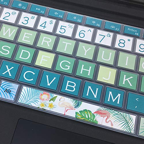 Keyboard Cover Skin for Microsoft Surface Pro 7/6/5, Silicon Protector with Big Letter Design, US Layout, Flamingo - color: Flamingo