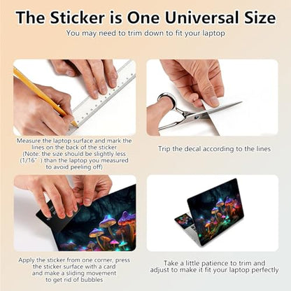 Laptop Skin Sticker Decal 15.6 Inch,12 13 13.3 14 15 15.6 in Laptop Netbook Skins for Notebook,Art Decal Removable Waterproof Scratch Resistant,Universal Vinyl Cover,Glitter Mushroom Forest - color: Glitter Mushroom Forest