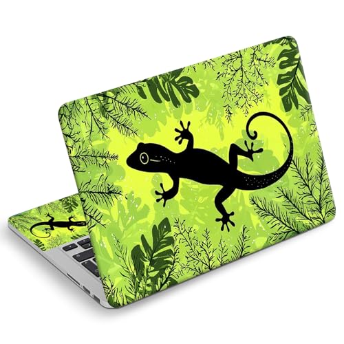 Universal Laptop Skin Sticker Decal, Compatible with MacBook HP Dell Lenovo 12"-15.6", Reusable Vinyl Notebook Cover 3PCS Set, High-Recognition Film-Tropical Gecko Lizard - color: Tropical Gecko Lizard