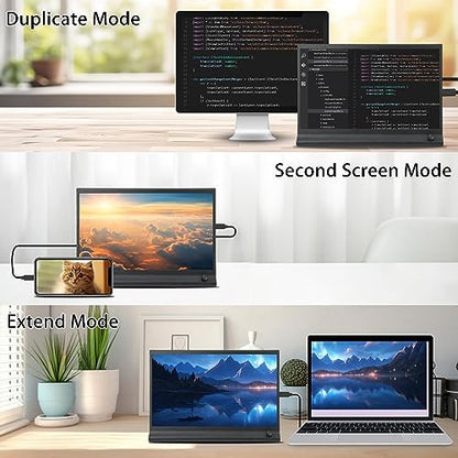 Portable Monitor with Bracket - 15.6inch FHD 1080P RGB IPS Travel Monitor Dull USB C Computer Monitor External Screen HDMI Gaming Monitor Laptop Second Screen External for PC Laptop