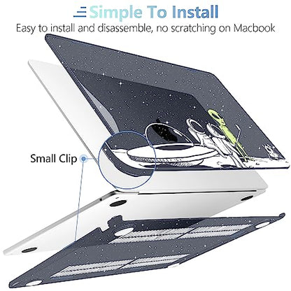 MEEgoodo Case for M5/M4/M3/M2 MacBook Air 15 inch Case 2026 2025 2024 2023, Laptop Shell Fit Model (A3448/A3241/A3114/A2941) for MacBook Air 15.3-inch, Astronauts & Alien - color: Astronauts & Alien