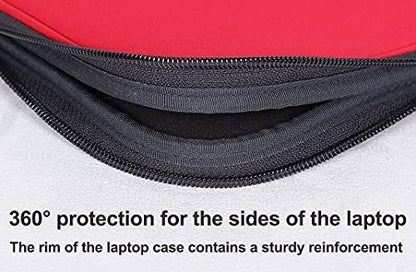 Laptop Sleeve 15.6 Inch Foldable Slim Case Lightweight Bag Notebook Computer Carrying Flip Cover (Red) - color: Red, size: 15.6 Inch