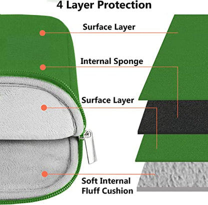 Laptop Sleeve 17 Inch, Shockproof Protective Notebook Case with Accessory Pocket, Briefcase Carrying Bag Compatible with 17-17.3 Inch Laptop, Computer, Notebook, Green - color: Green, size: 17 Inch